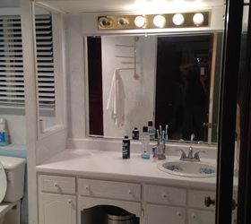 new barn wood vanity for master bathroom, bathroom ideas, diy, painted furniture, plumbing
