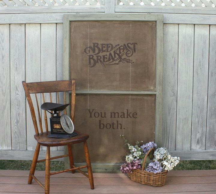 s 20 ways to get a fixer upper makeover without being on the show, home decor, painted furniture, rustic furniture, Turn an old window into a stylish sign