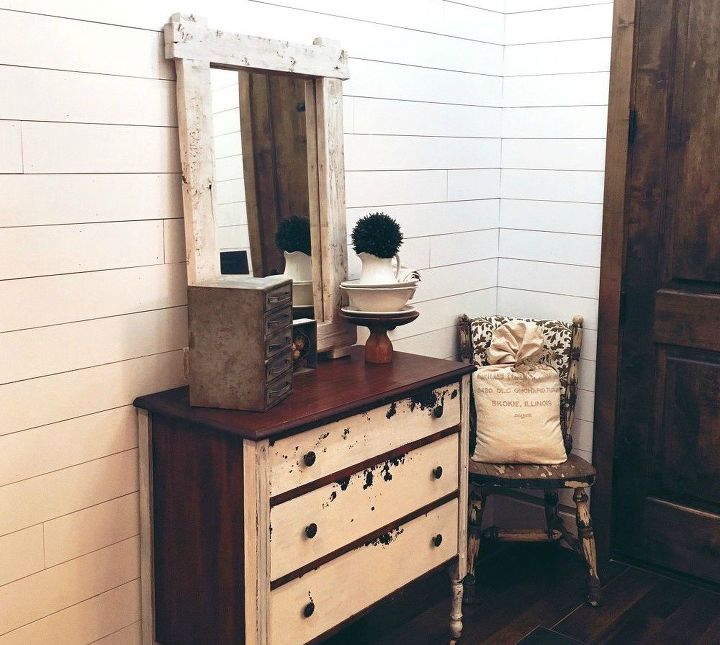 s 20 ways to get a fixer upper makeover without being on the show, home decor, painted furniture, rustic furniture, Add a shiplap wall to an empty hall space