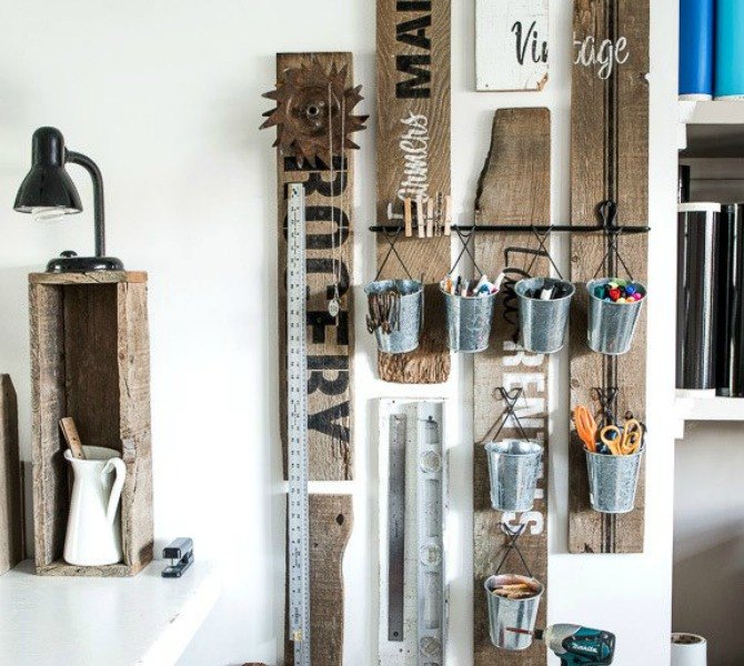 s 20 ways to get a fixer upper makeover without being on the show, home decor, painted furniture, rustic furniture, Give supply storage a rustic facelift