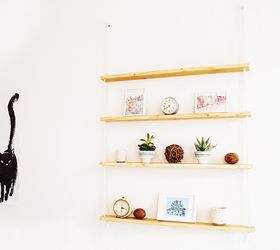 a hanging rope shelf, diy, shelving ideas