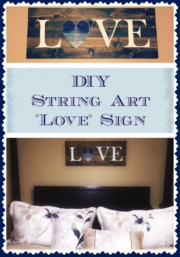 diy string art love wall sign