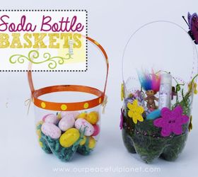 plastic soda bottle easter baskets, crafts, easter decorations, repurposing upcycling, seasonal holiday decor