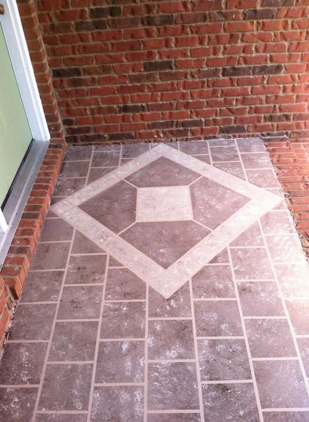 10 gorgeous front porch floors that will slow traffic on your street, Paint a faux tile mosaic