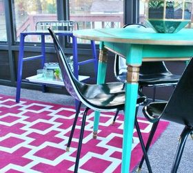 13 expensive looking outdoor rug ideas that cost less than 20, Make an intricate graphic with painters tape