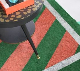 13 expensive looking outdoor rug ideas that cost less than 20, Put colors on a sheet of astroturf
