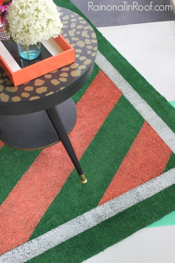 13 ideas de alfombras de exterior de aspecto caro que cuestan menos de 20 dlares, Poner colores en una hoja de astroturf