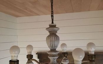 $5 Thrift Shop Light to Amazing Farmhouse Chandelier