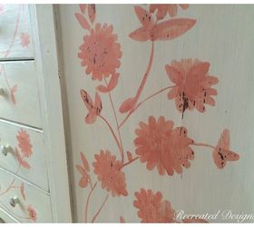 hand painting flowers on furniture, chalk paint, painted furniture