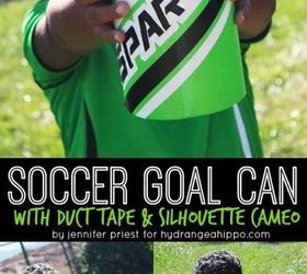 diy soccer goal can with duck tape, crafts