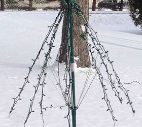 don t ditch your broken umbrella til you see what people do with them, Save it for an outdoor Christmas tree