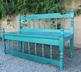 upcycled antique bed frame bench, diy, outdoor furniture, painted furniture, repurposing upcycling, rustic furniture