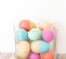 color blocked easter eggs, crafts, easter decorations, seasonal holiday decor