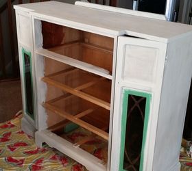 revamping an old goodwill hutch with homemade chalk paint, chalk paint, painted furniture, First stages of priming it