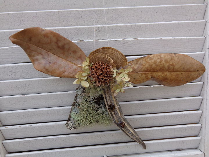 nature made dragonfly angel, crafts, repurposing upcycling