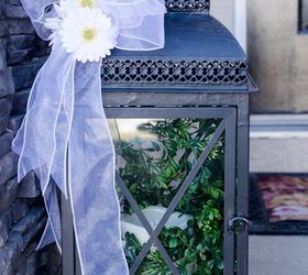 decorate an outdoor lantern for spring with these easy decor ideas, crafts, outdoor living