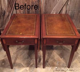 yes you can paint the leather vintage tables, painted furniture