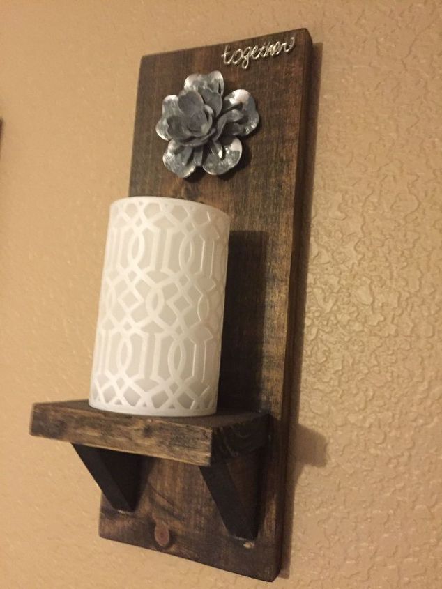 diy rustic wood wall sconce, crafts, wall decor, woodworking projects