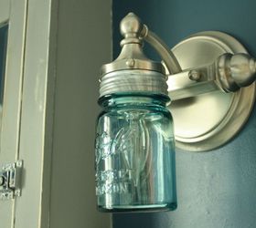 diy ball jar sconce light, bathroom ideas, lighting, mason jars, repurposing upcycling, wall decor