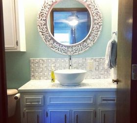 11 low cost ways to replace or redo a hideous bathroom vanity, Cover the ugly top in tiled mosaic