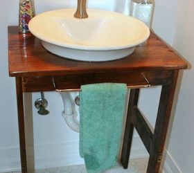 11 low cost ways to replace or redo a hideous bathroom vanity, Make a replacement from a single wood board