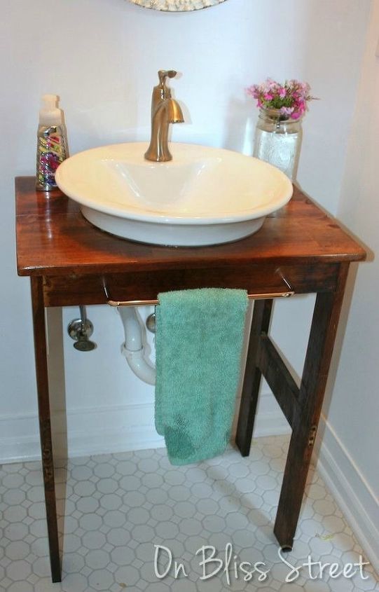 11 low cost ways to replace or redo a hideous bathroom vanity, Make a replacement from a single wood board