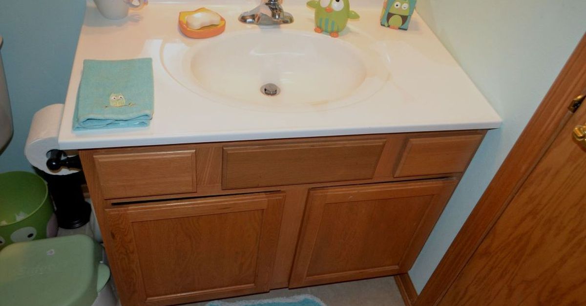 Hideous Bathroom Vanity, How To Replace A Built In Bathroom Vanity