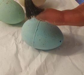 more painted plastic eggs, crafts, easter decorations, seasonal holiday decor, You want your brush to be a stiff kind