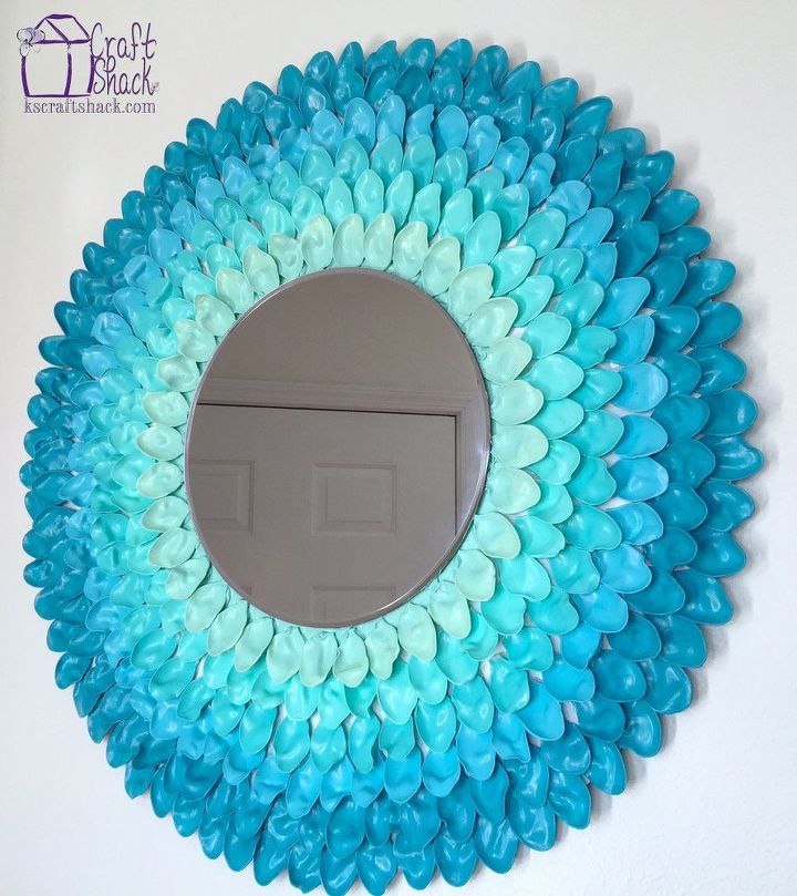 spring ombre flower mirror, crafts, repurposing upcycling, wall decor