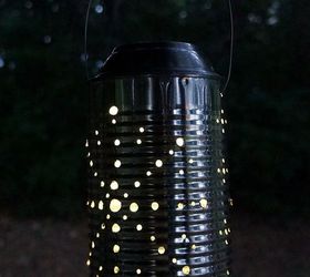 s 13 spectacular things to make for your yard using 1 solar lights, lighting, outdoor living, repurposing upcycling, A few tin can lanterns