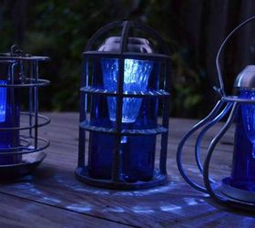 s 13 spectacular things to make for your yard using 1 solar lights, lighting, outdoor living, repurposing upcycling, An upcycled glass garden lantern