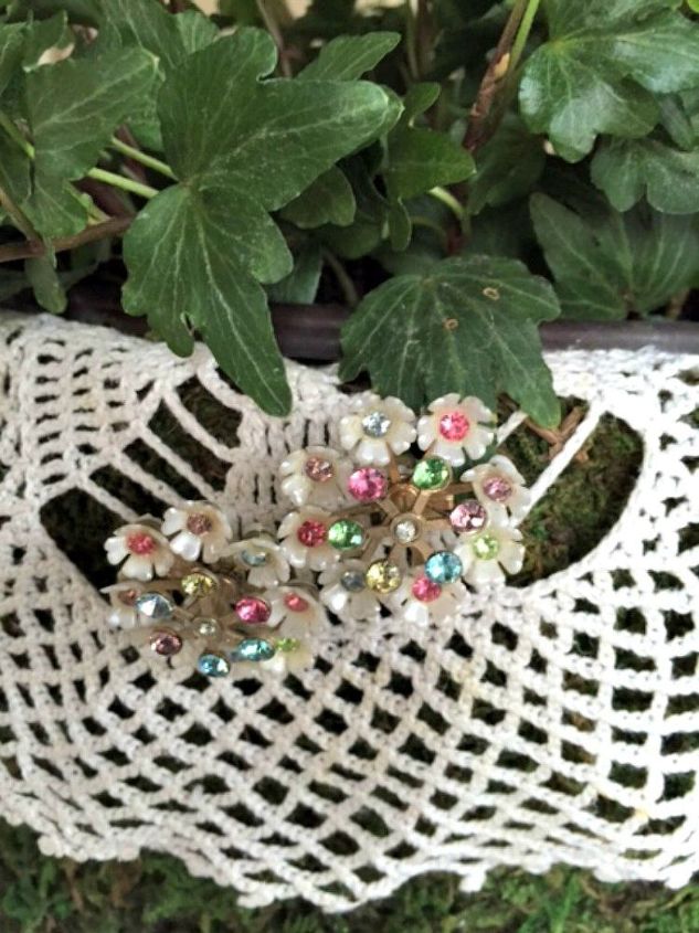 vintage moss purse, crafts, gardening