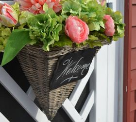 how to make a basket of blooms for your front door, container gardening, doors, gardening, how to
