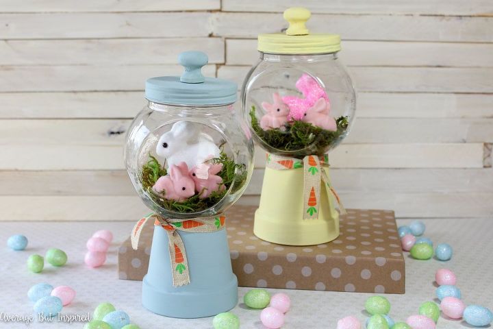 spring bunnies diy gumball machine craft, crafts, easter decorations, seasonal holiday decor