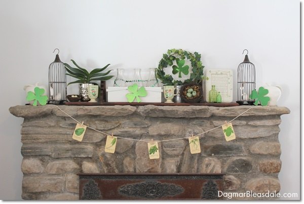 st patrick s day banner, fireplaces mantels, seasonal holiday decor