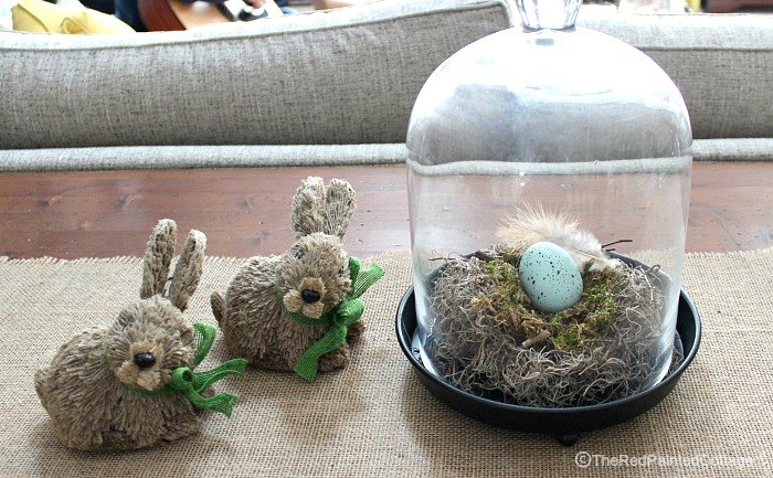 piensa en la primavera con ideas de bricolaje incluyendo un conejo cubierto de musgo