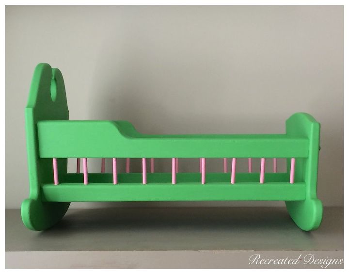 vintage doll bed makeover, chalk paint, painted furniture