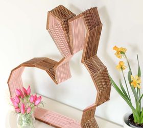 modern bunny decor made from popsicle sticks easter or nursery idea, crafts, easter decorations, seasonal holiday decor