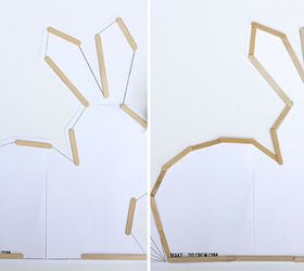 modern bunny decor made from popsicle sticks easter or nursery idea, crafts, easter decorations, seasonal holiday decor