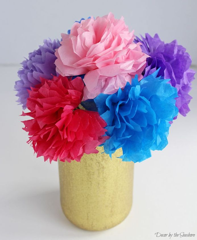 flores de papel de seda fciles y coloridas