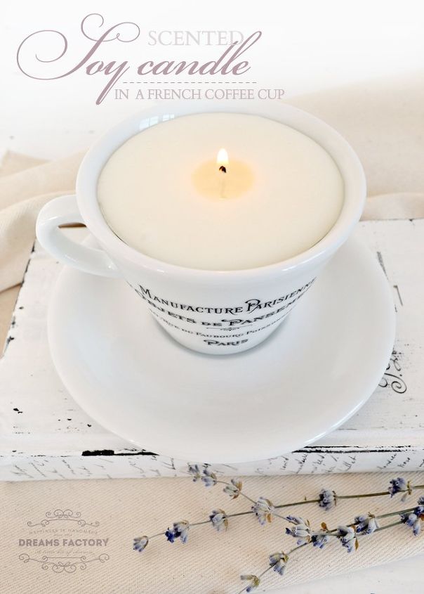 cmo hacer una vela de soja perfumada en una taza de caf francs