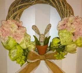 diy peek a boo bunny wreath, crafts, easter decorations, how to, seasonal holiday decor, wreaths