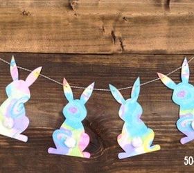 printable watercolor pastel bunny banner, crafts, easter decorations, seasonal holiday decor