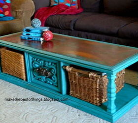 diy turquoise chalk paint coffee table, chalk paint, painted furniture