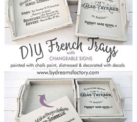 trays makeover french trays with changeable signs inserts, chalk paint, crafts