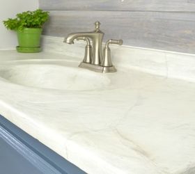 s 13 ways to transform your countertops without replacing them, bathroom ideas, countertops, kitchen design, Get a marble style look by layering concrete