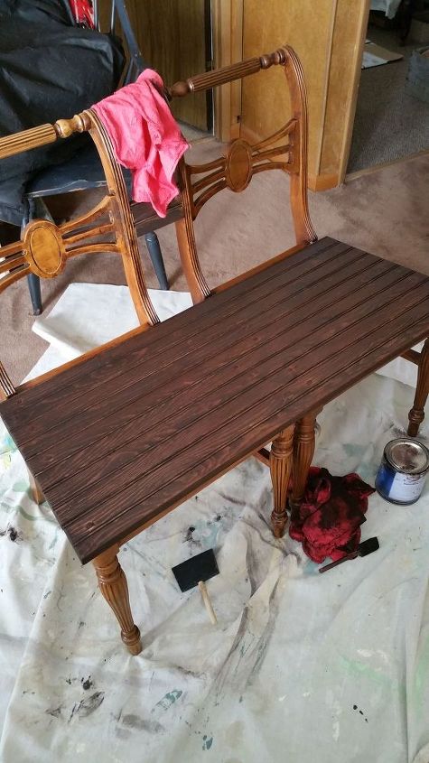 upcycled chair benches, diy, painted furniture, repurposing upcycling, woodworking projects