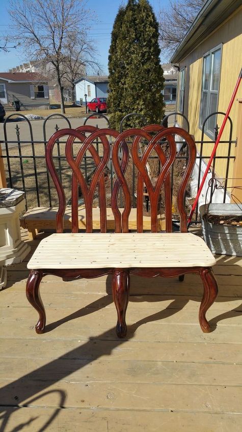 upcycled chair benches, diy, painted furniture, repurposing upcycling, woodworking projects