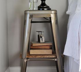 industrial stool nightstands, bedroom ideas, diy, painted furniture, woodworking projects