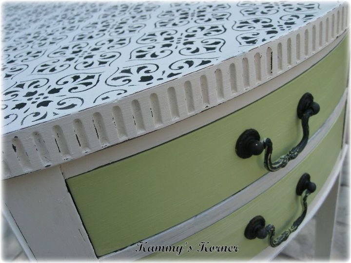 an end table green with envy, painted furniture